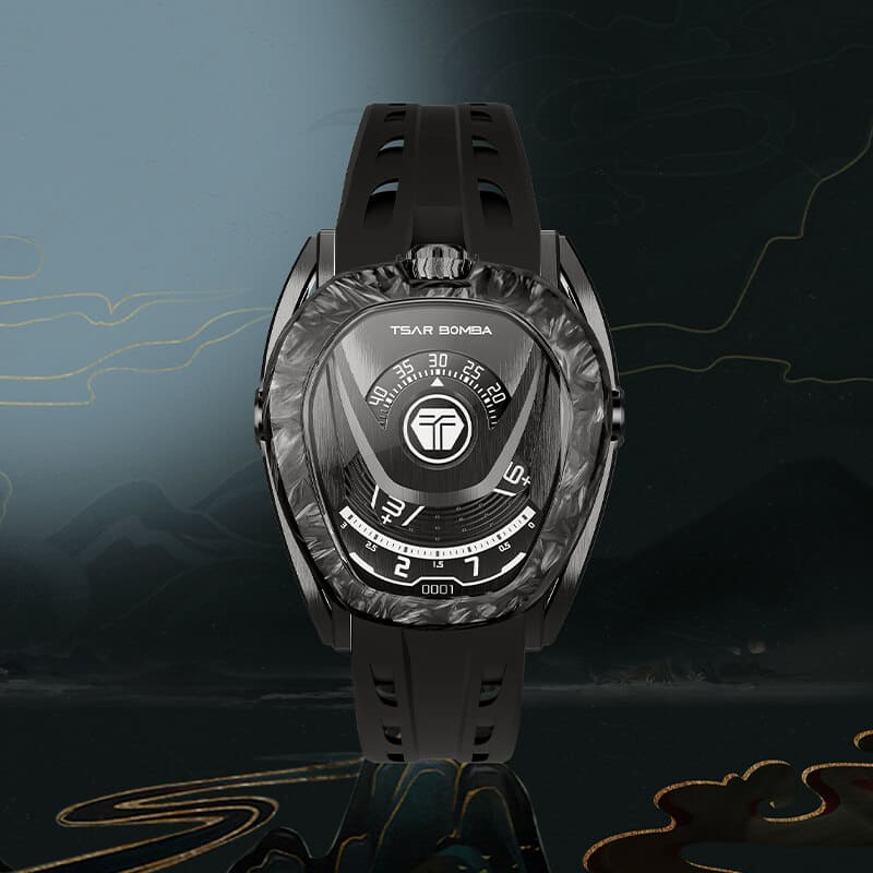 Interchangeable Chivalry Automatic Watch TB8213--Watch-$500-$700, all, Carbon Fiber, interchangeable, Mechanical, Stainless Steel Watch-Tsarbomba
