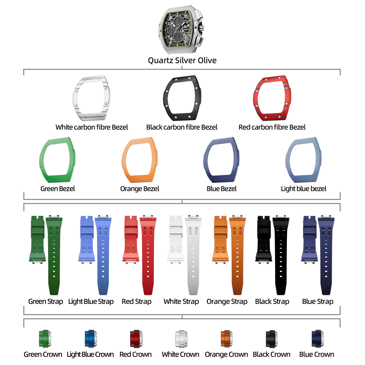 Atomic-Interchangeable Calendar Watch Combo (7-in-1)