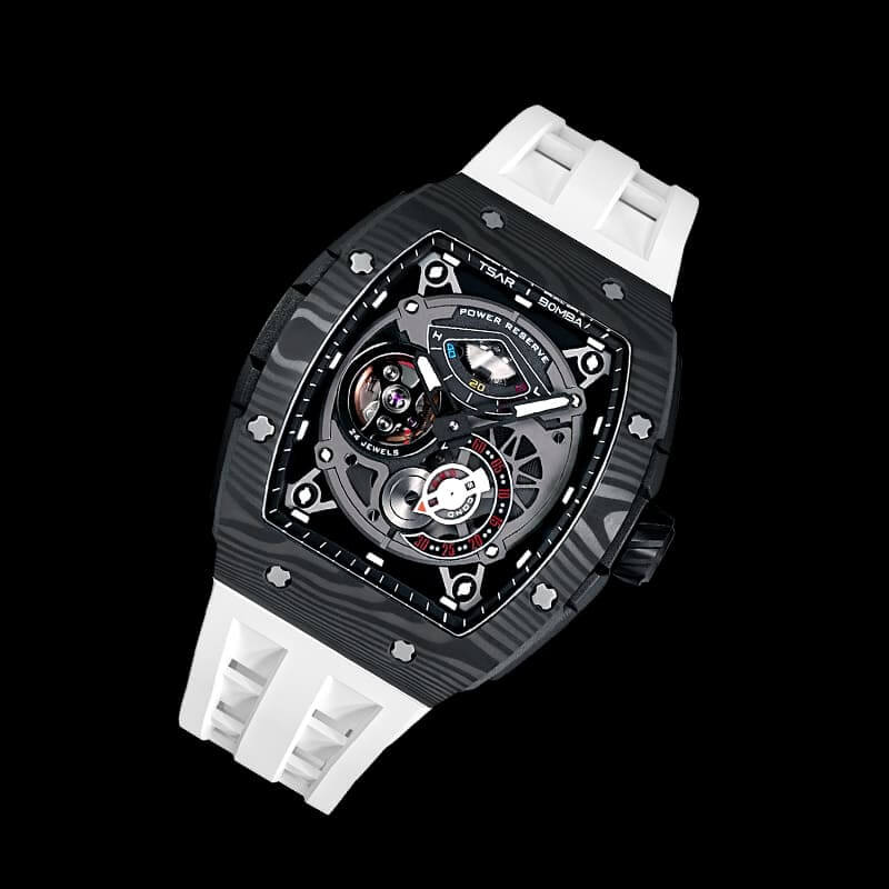Carbon Fiber Kinetic Energy Display Automatic Watch TB8210CF---$500-$700, all, Carbon Fiber, Mechanical, Summer Collection-Tsarbomba