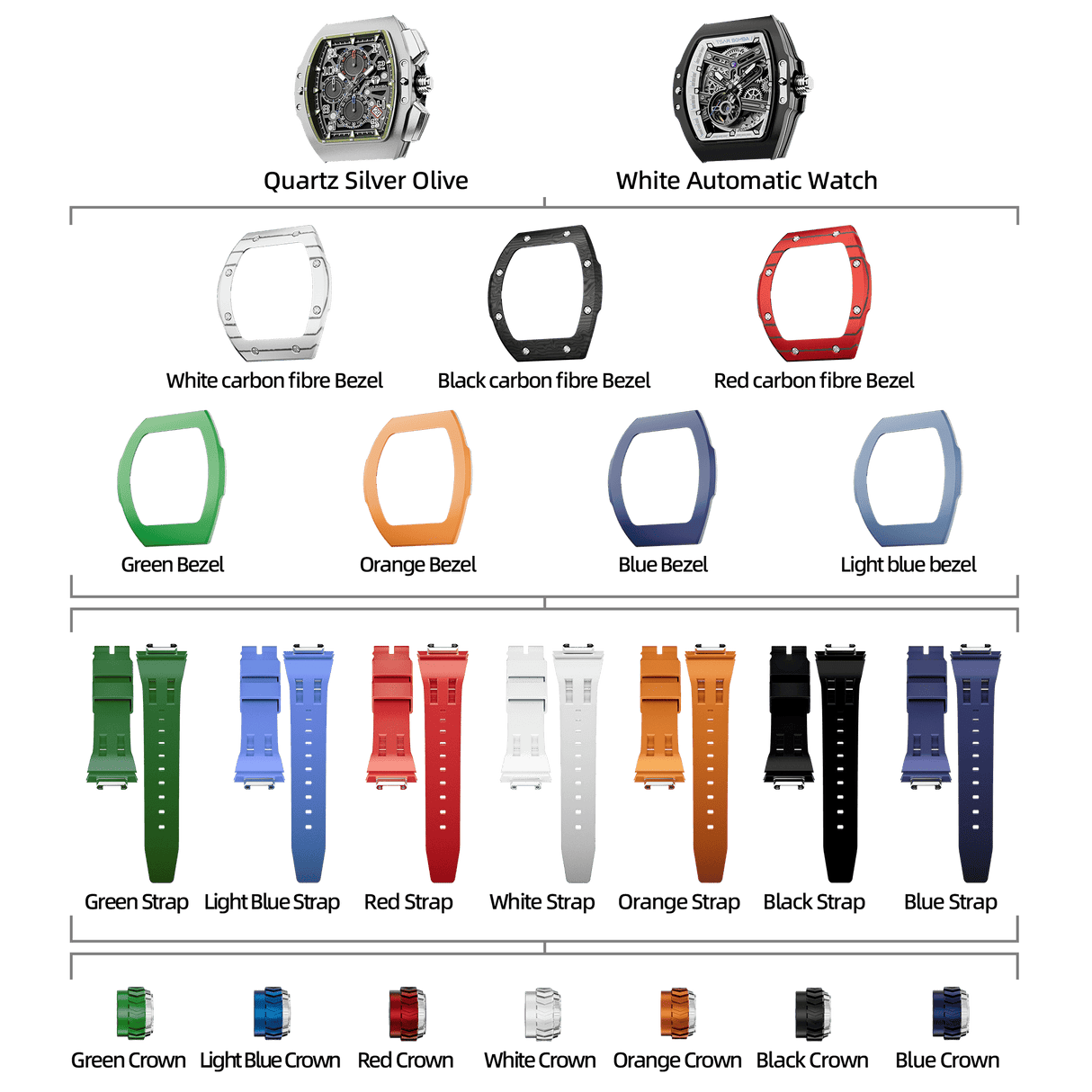 Atomic-Interchangeable Automatic Watch Combo (7-in-1)
