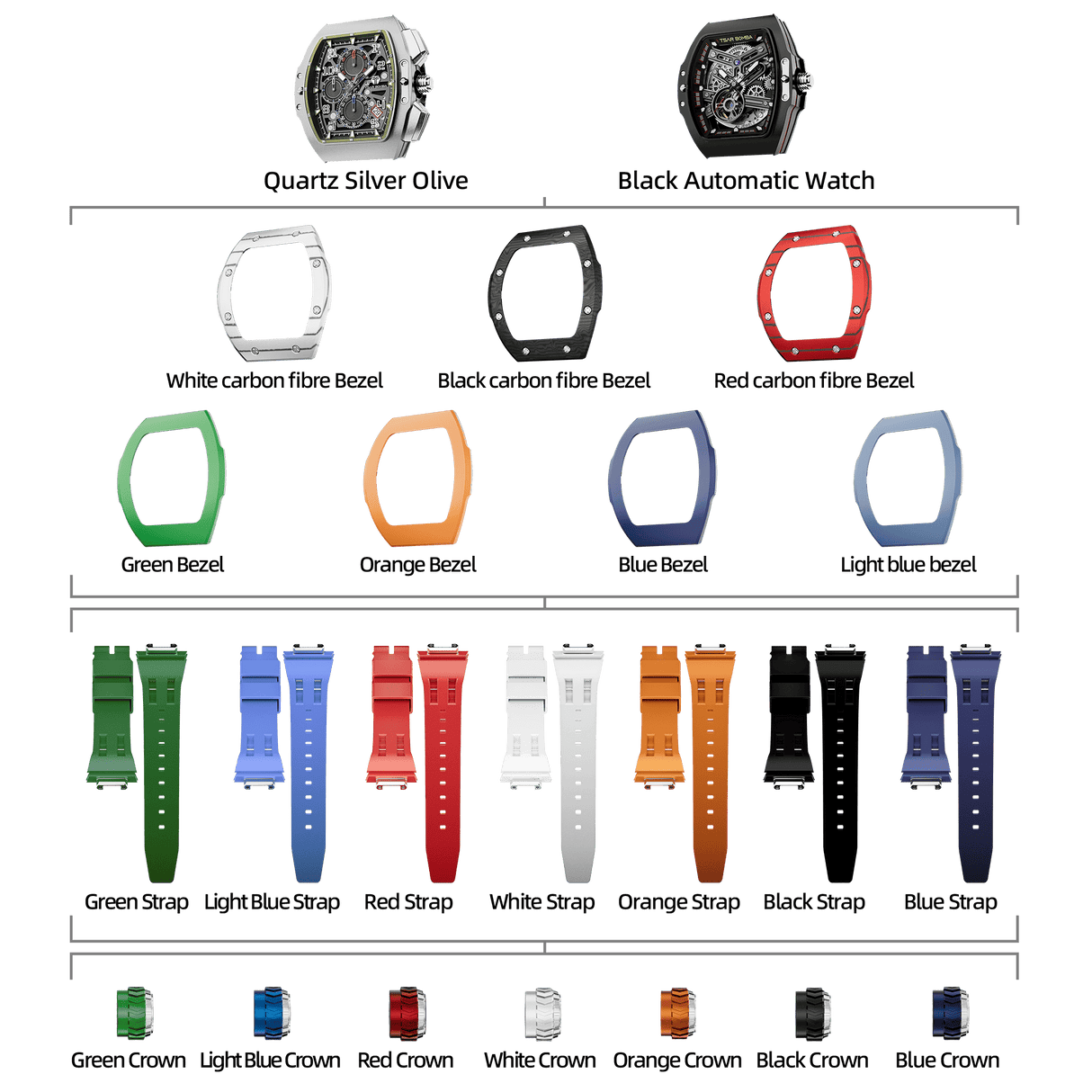 Atomic-Interchangeable Calendar Watch Combo (7-in-1)