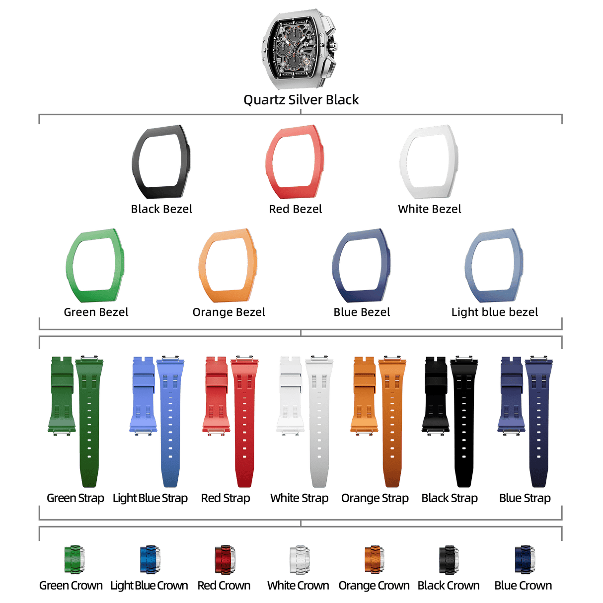 Atomic-Interchangeable Calendar Watch Combo (7-in-1)