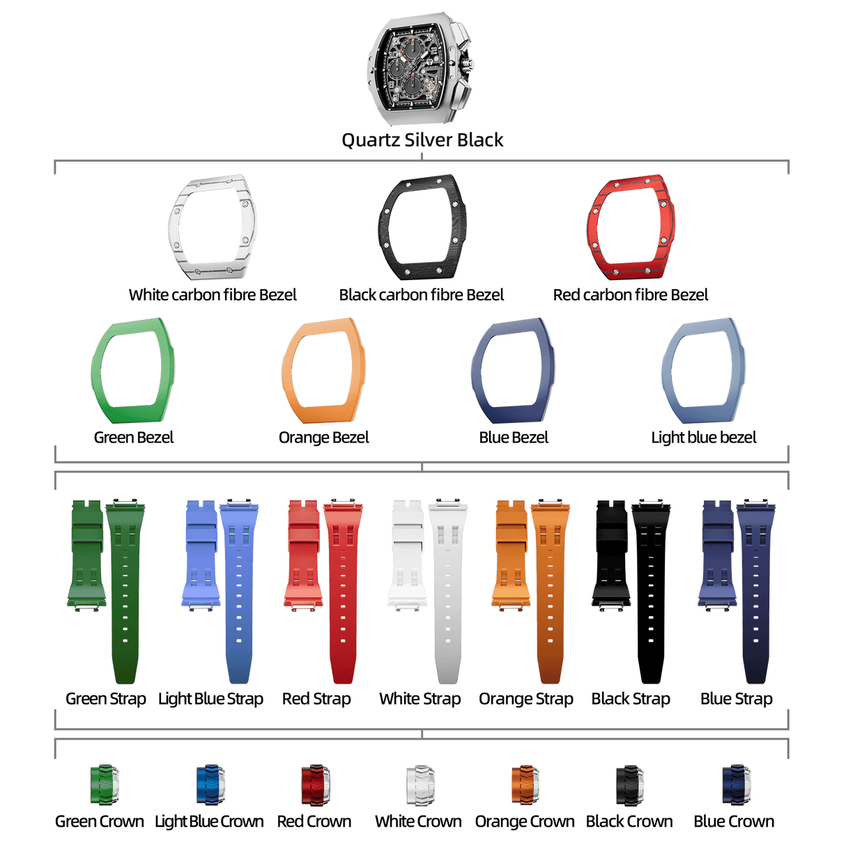 Atomic-Interchangeable Calendar Watch Combo (7-in-1)
