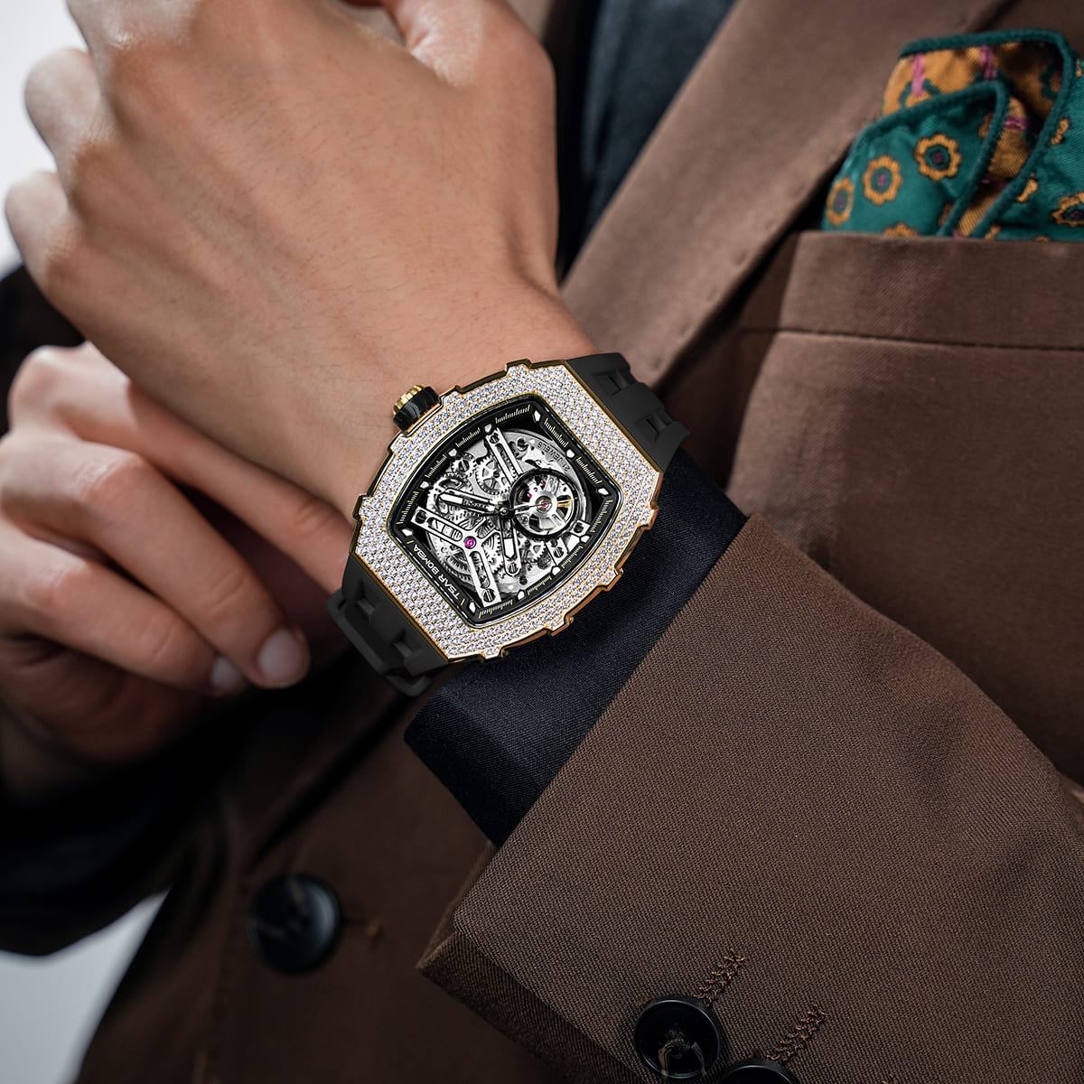 Elemental-Cubic Zirconia Automatic Watch TB8208D