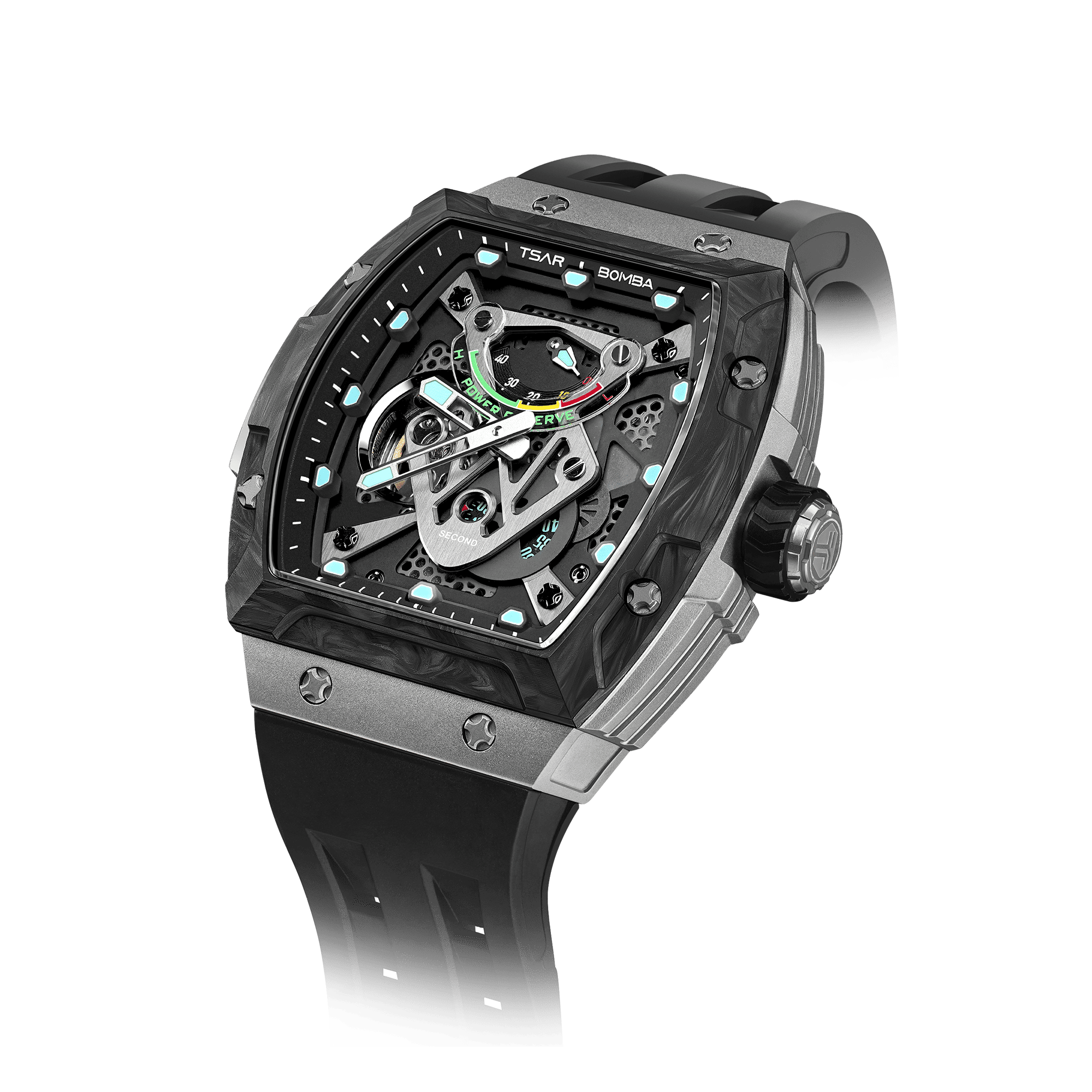 Reloj automatico con circonita cubica tipo diamante TB8208D Tsarbomba