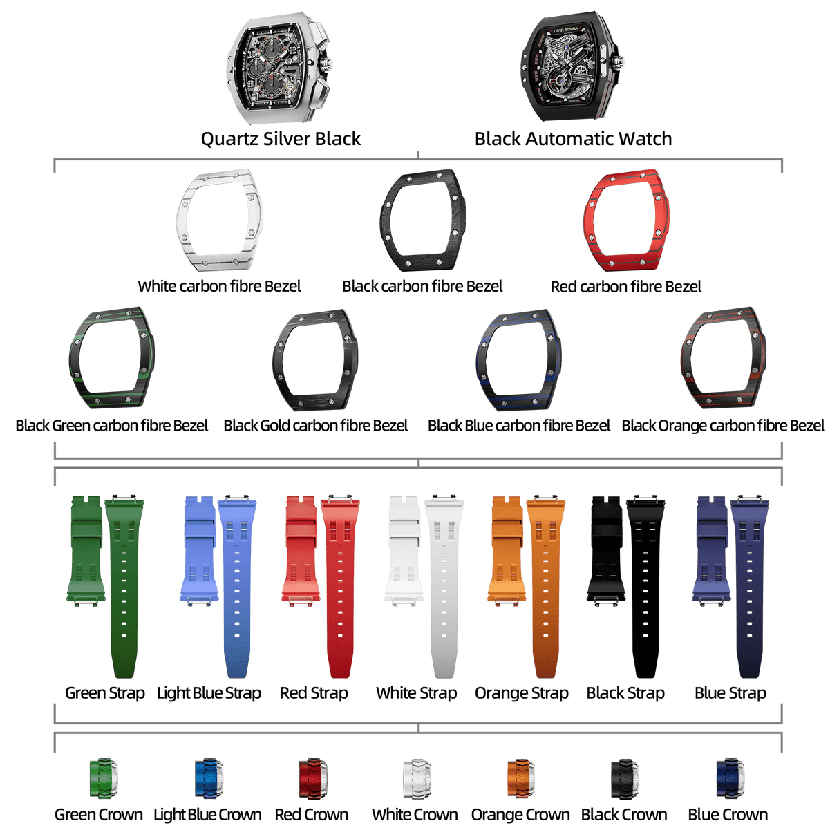 Atomic-Interchangeable Calendar Watch Combo (7-in-1)