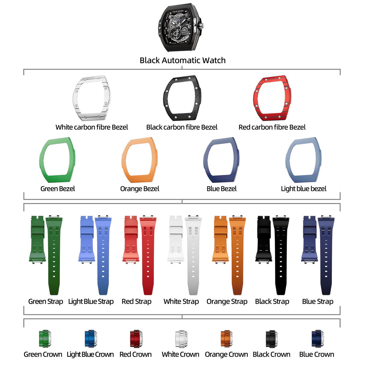 Atomic-Interchangeable Automatic Watch Combo (7-in-1)