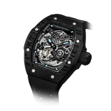 TSAR BOMBA Atomic TB8218CF; automatic skeleton carbon fiber men interchangeable watch carbon fiber set. Set inclues 1 automatic core and 2 fluororubber and 3 carbon fiber bezel an d 5 strap and 5crown. The TB8218CF(5-IN-1) Fractures carbon fiber bezel and case.TSAR BOMBA’s patented technology for interchangeable straps, bezels, and crowns. Quickly swap modules without tools—since your watch can change its style, why buy another one?