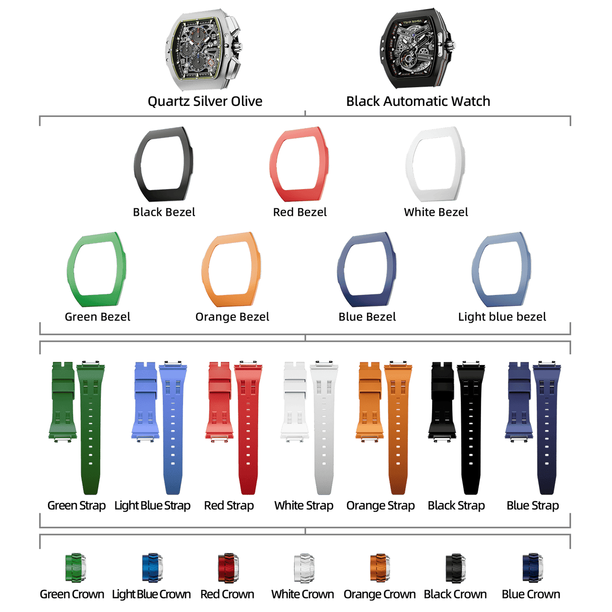 Atomic-Interchangeable Automatic Watch Combo (7-in-1)