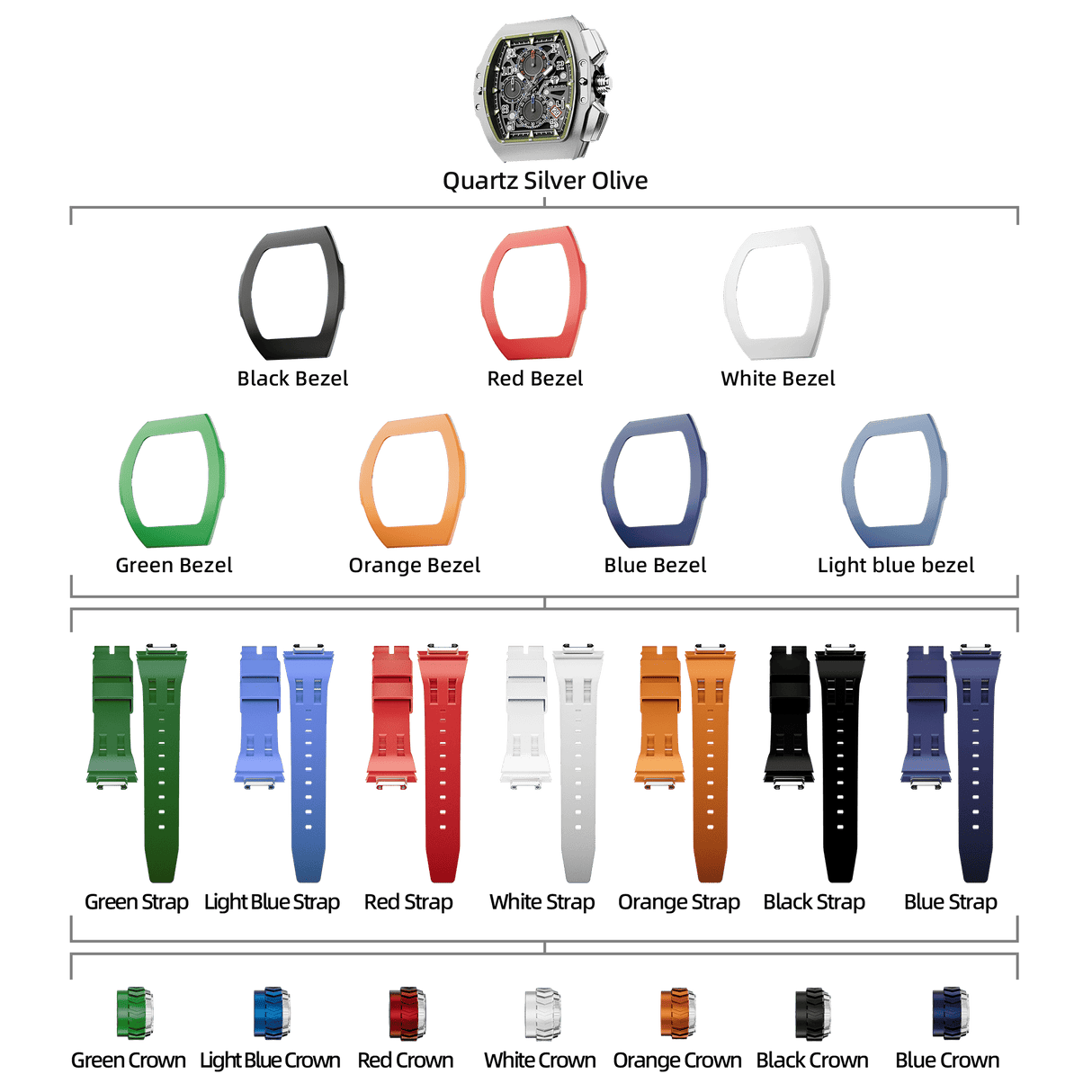 Atomic-Interchangeable Calendar Watch Combo (7-in-1)