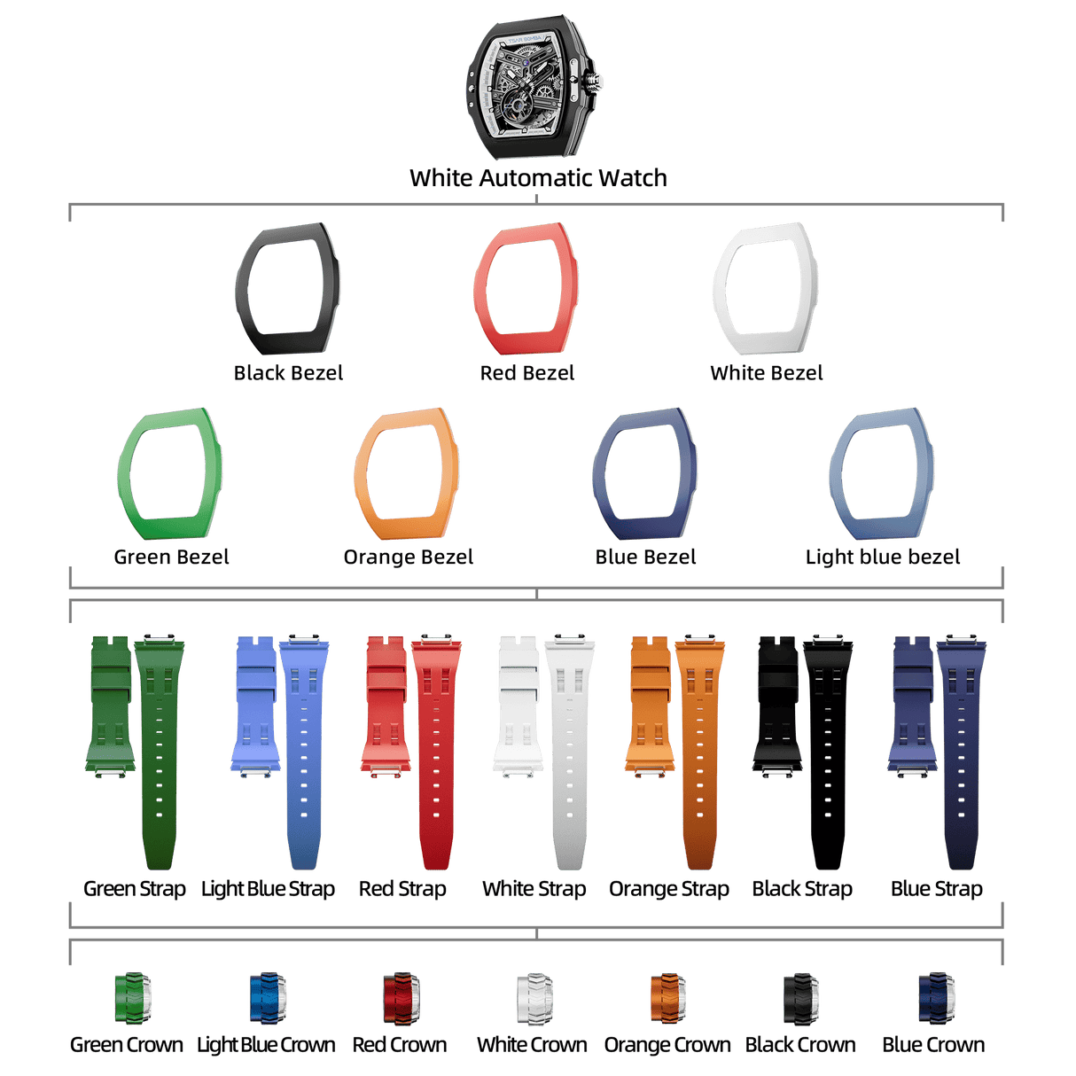 Atomic-Interchangeable Automatic Watch Combo (7-in-1)