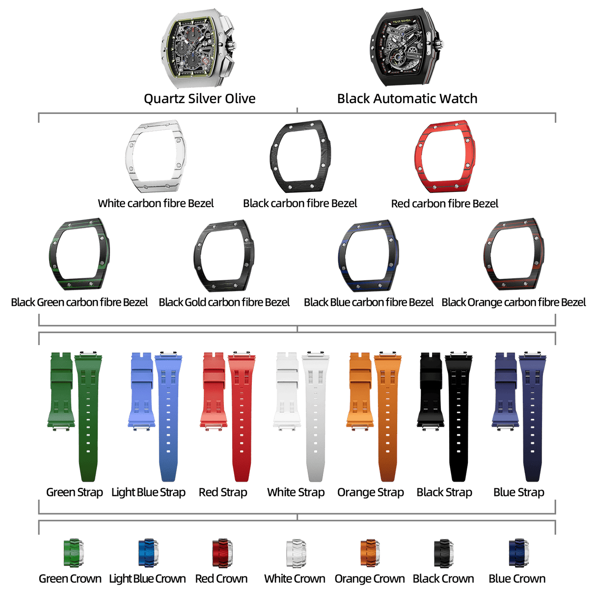Atomic-Interchangeable Calendar Watch Combo (7-in-1)