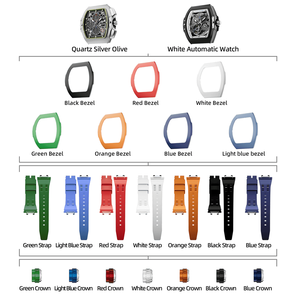Atomic-Interchangeable Automatic Watch Combo (7-in-1)