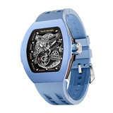 TSAR BOMBA Atomic TB8218F,stainless steel case and-Fluororubber-bezel , fluororubber strap.japan miyota automatic movement.skeleton dail design.- Blue