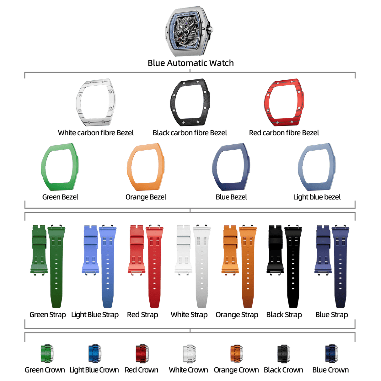 Atomic-Interchangeable Automatic Watch Combo (7-in-1)