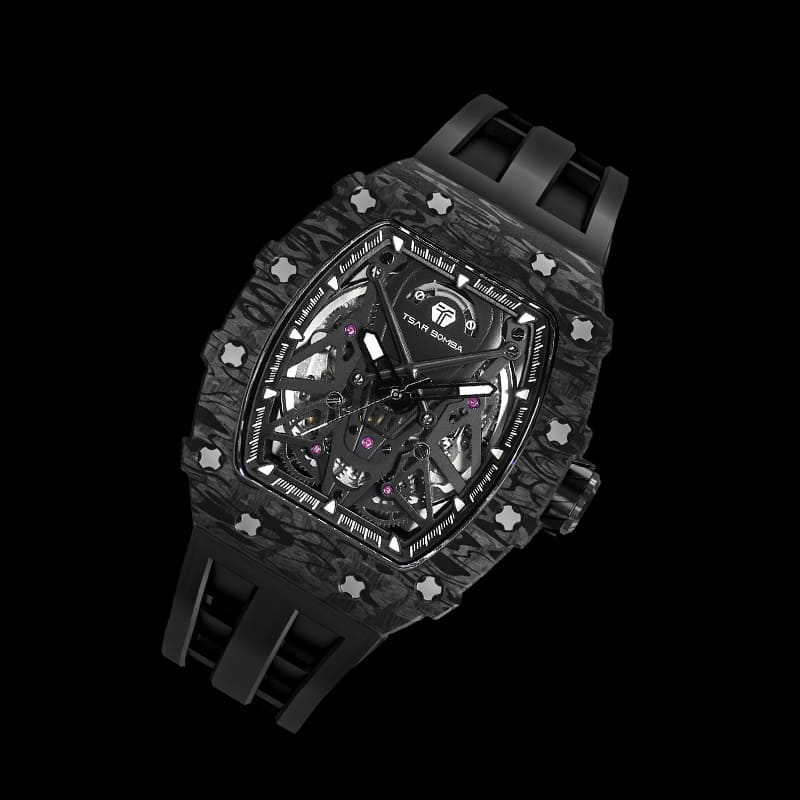 Carbon Fiber Automatic Watch TB8207CF---$300-$500, all, Carbon Fiber, Influencer Review, Mechanical, Summer Collection-Tsarbomba