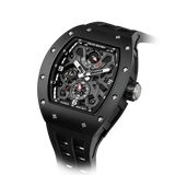TSAR BOMBA Elemental TB8212 Skeleton Automatic Mechanical Watch. Powered by a Seiko Epson automatic movement, the full ceramic case is lightweight, skin-friendly.  It features Grade A luminescent coating, a scratch-resistant sapphire crystal, and a fluororubber strap. Water-resistant to 50 meters (5 ATM).
