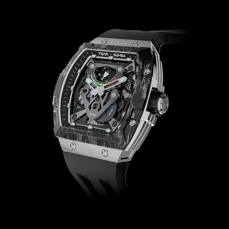 Interchangeable Strap Automatic Watch TB8216--Watch-all, Carbon Fiber, interchangeable, Mechanical-Tsarbomba