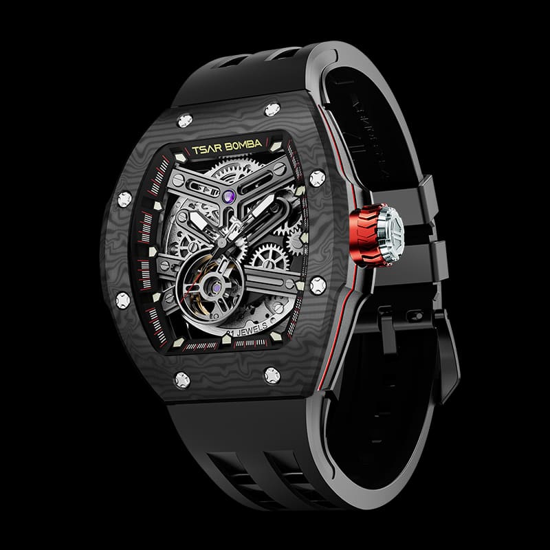 Atomic-Interchangeable Automatic Watch Carbon Fiber Black