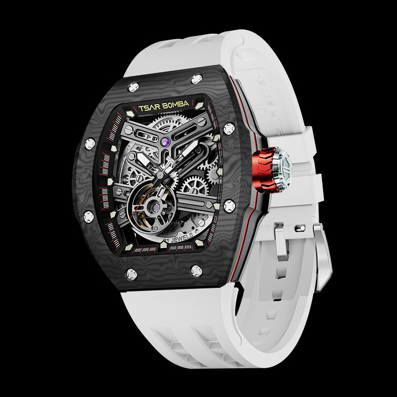 Atomic-Interchangeable Automatic Watch Carbon Fiber Black White