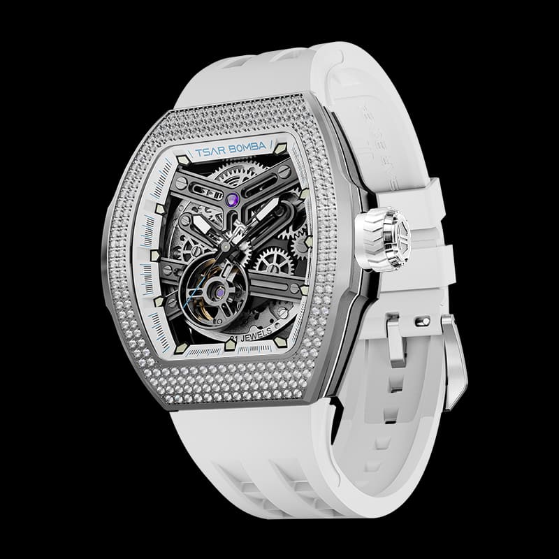 Atomic-Interchangeable Automatic Watch Cubic Zirconium Small Round White