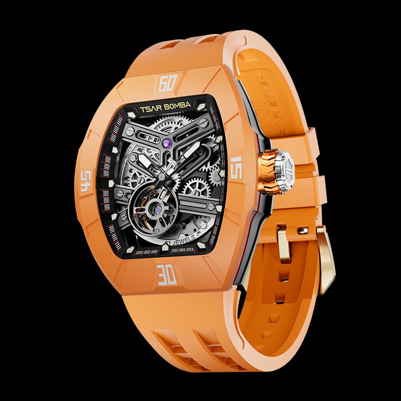 Atomic-Interchangeable Automatic Watch Fluororubber Dynamic Orange