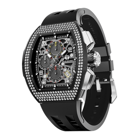 Die TSARBOMBA TB8214D Herren-Modeuhr verfügt über ein Seiko-Quarzwerk für präzise Zeitmessung und niedrige Wartungskosten, eine Kubikzirkonia-Lünette mit austauschbarem Zubehör, ein umweltfreundliches Fluorkautschukarmband, eine Wasserdichtigkeit von 10ATM und eine hochwertige Grade-A-Leuchtbeschichtung. Mit austauschbarem Armband, Lünette und Krone. Statt mehrere Uhren zu kaufen, warum nicht eine besitzen, mit der Sie Ihren Stil wechseln können? Saphirglas – wahrhaft atemberaubend.--45°-Seitenansicht