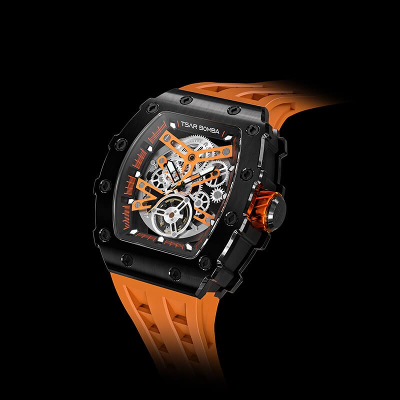 Elemental Series-Automatic Watch TB8208A Black Orange-2