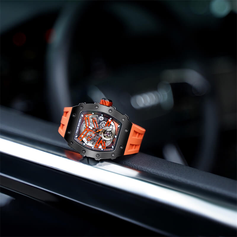 Elemental Series-Automatic Watch TB8208A Black Orange-7