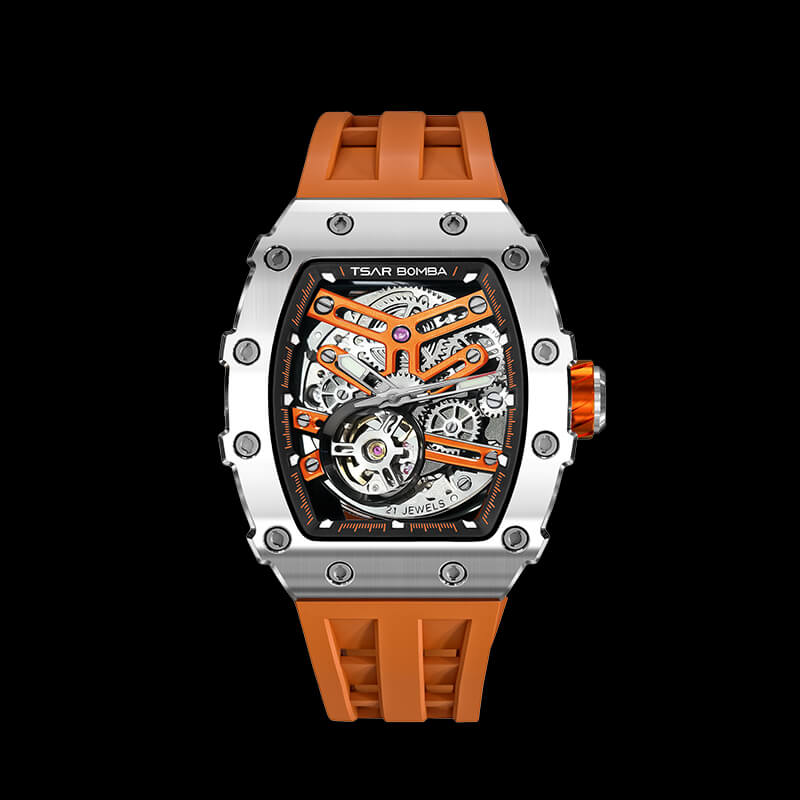 Elemental Series-Automatic Watch TB8208A Silver Orange-1