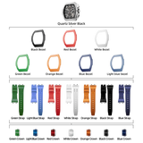 TSAR BOMBA chronograph quartz men watch, watch set: 1 quartz core; 7 fluororubber bezel and 7 fluororubber strap and 7 crown. Featuring TSAR BOMBA interchangeable patented technology, the strap, crown, and strap can be quickly changed without tools. Instead of buying multiple watches, why not own one that can be transformed into various styles?