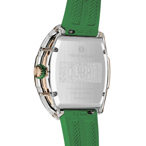  TSAR BOMBA Nucleus femme 02 Mother-of-Pearl Women’s Watch. The case is crafted from stainless steel, and the dial features natural mother-of-pearl: the dial is made of exquisite mother-of-pearl, which displays a rich and soft iridescent sheen under varying light conditions. With a transparent bezel. It is powered by a Swiss Ronda quartz movement. The watch is extremely lightweight (only about 45 grams), making it very comfortable for everyday wear. --rear view