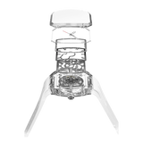 TSAR BOMBA Light Matter TB8223 Transparent Men's Watch. This watch features a TSAR BOMBA Chronite® case, allowing for quick and easy strap changes without tools. It is powered by a Japanese automatic movement with a flying tourbillon at 9 o'clock. The TB8223 includes a Grade A luminous coating, a scratch-resistant sapphire crystal, and a replaceable fluoroelastomer strap. It is water-resistant to 30 meters (3 ATM). --Accessories Display