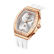 The TSARBOMBA luxury women’s watch Nucleus Femme 03-TB8231 is a trendy timepiece for women, equipped with a Swiss Ronda quartz movement that ensures stable timekeeping and requires minimal maintenance, a 316L stainless steel bezel and case, and a dial featuring zirconia (diamonds) arranged in a butterfly shape, green strap, white strap.