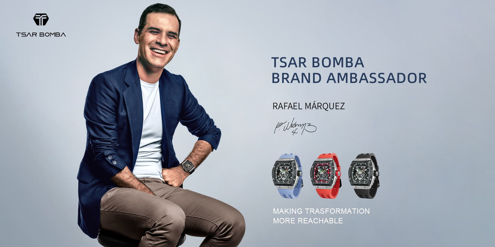 tsarbomba brand ambassador--rafael marquez;Rafael Márquez is a renowned Mexican soccer coach.farael marquez watch