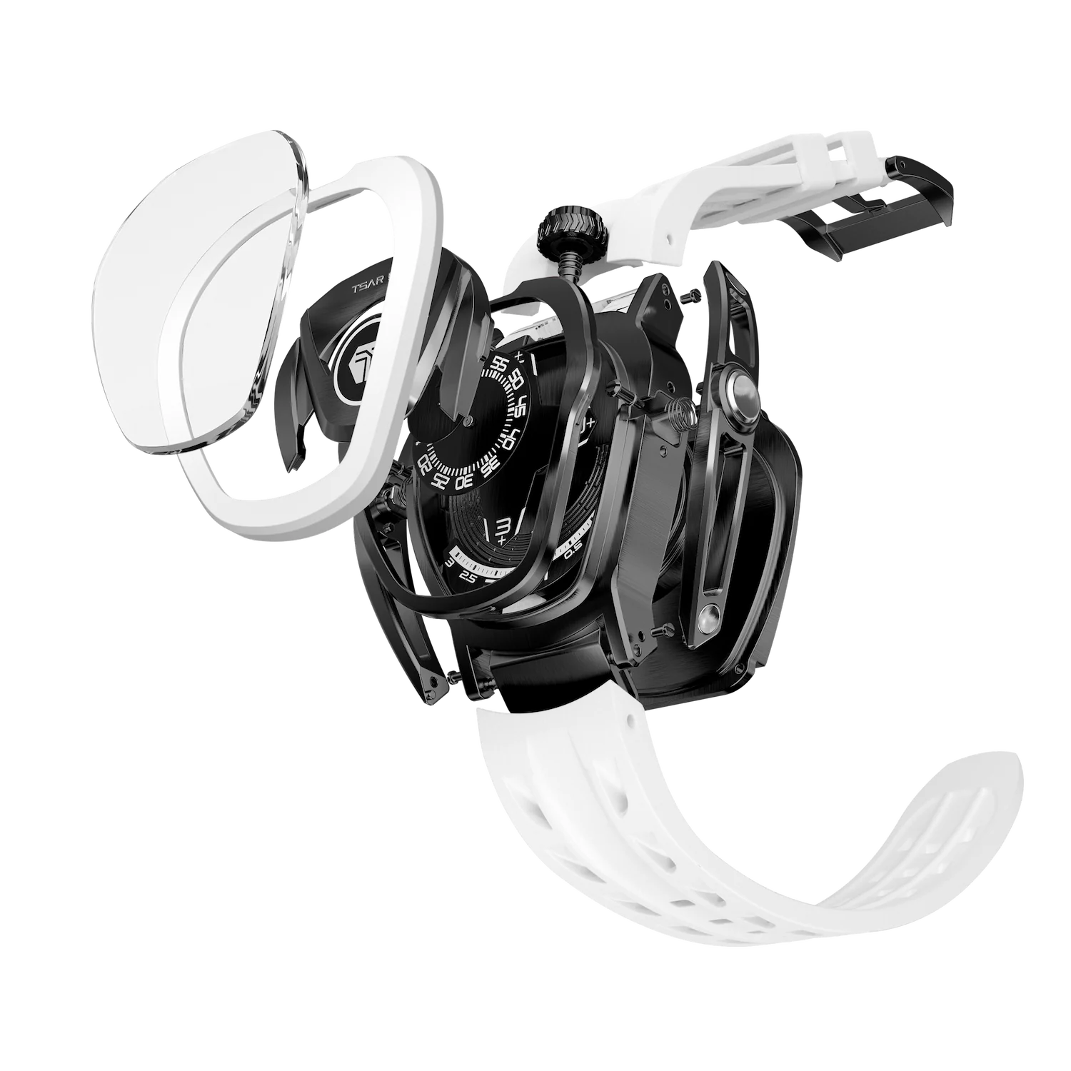 Tsarbomba Watches: Exploded-view diagrams of individual components