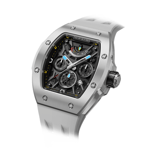tsarbomba atomic collection watches-TB8222C,TB8222C Ceramic Watch: The ceramic case combines light weight with scratch resistance. It features a Japanese automatic movement with a power reserve indicator and date display. Product images