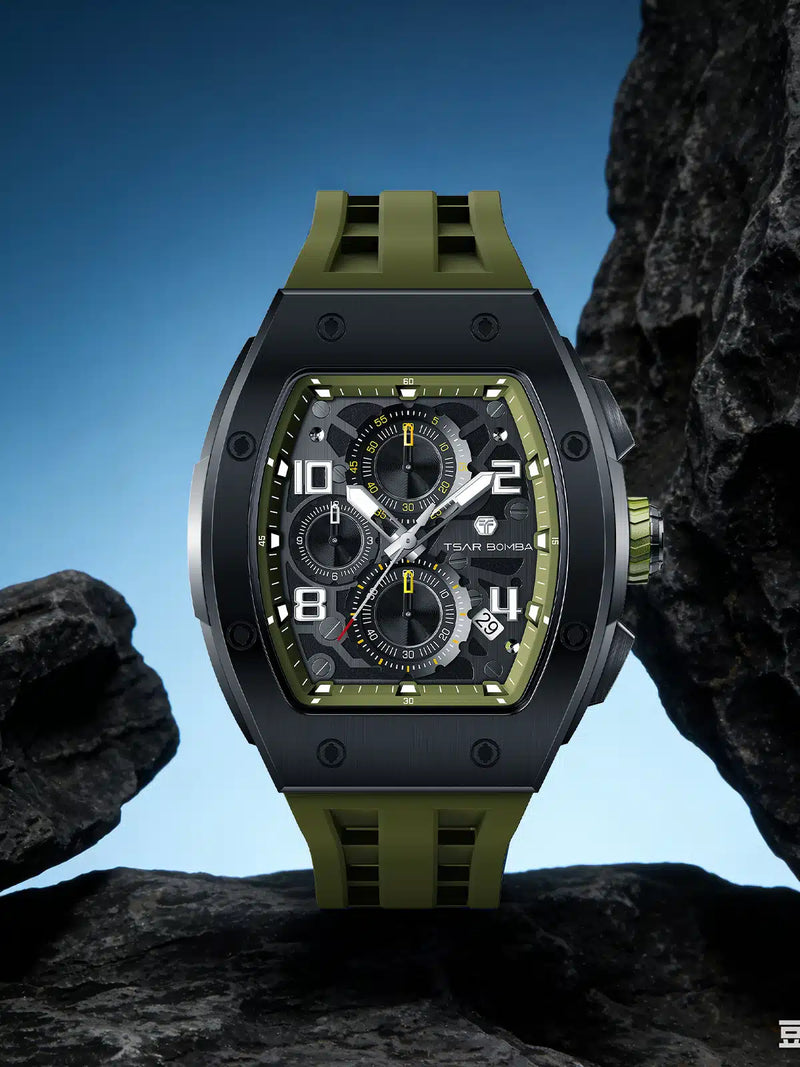 tsarbomba elemental collection watches-TB8224Q,Date-display/chronograph watch, made of 316 stainless steel,Front View.