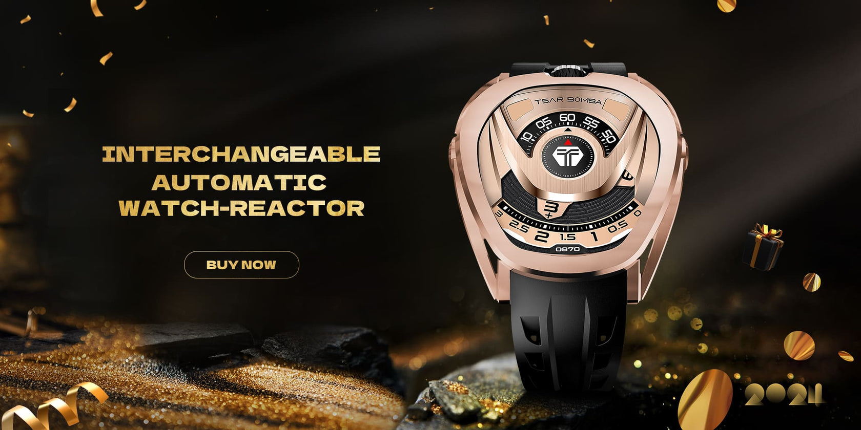 tsarbomba reactor collection watches-TB8213,The TB8213 watch features interchangeable components, allowing you to swap out the strap, bezel, and crown. Here is a front view of the TB8213.
